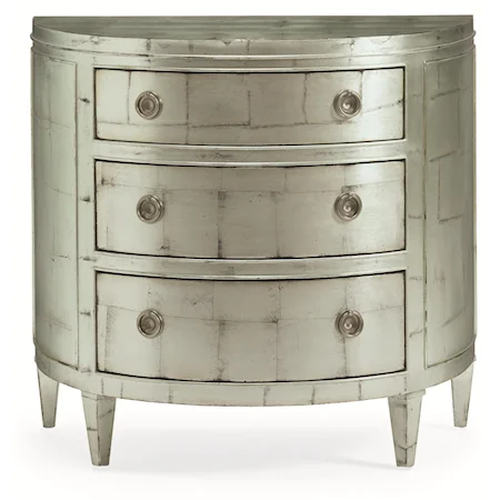 "Crystal Blue Persuasion" Demilune Chest with 3 Drawers